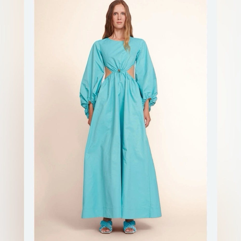 Staud Ivy Cut-out Maxi Dress in Crystal Waters